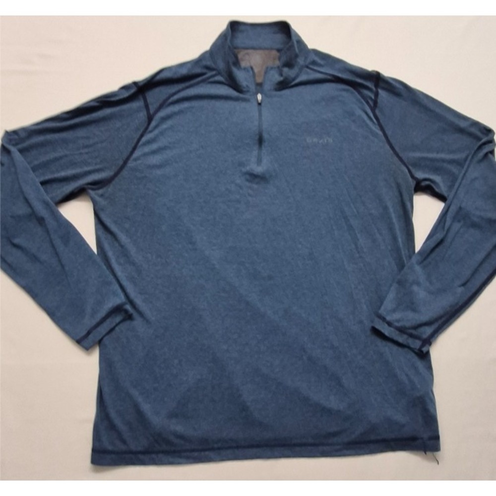 Orvis men's blue 1/4 zip pullover outdoor fleece shirt XL hiking, camping‎